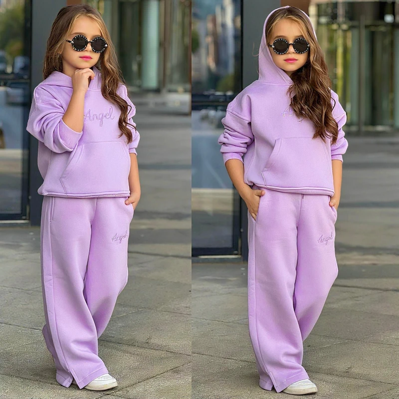 Kapşonlu kanguru cepli kız takım