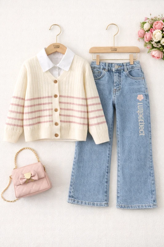 Triko hırkalı 3 lü takım 