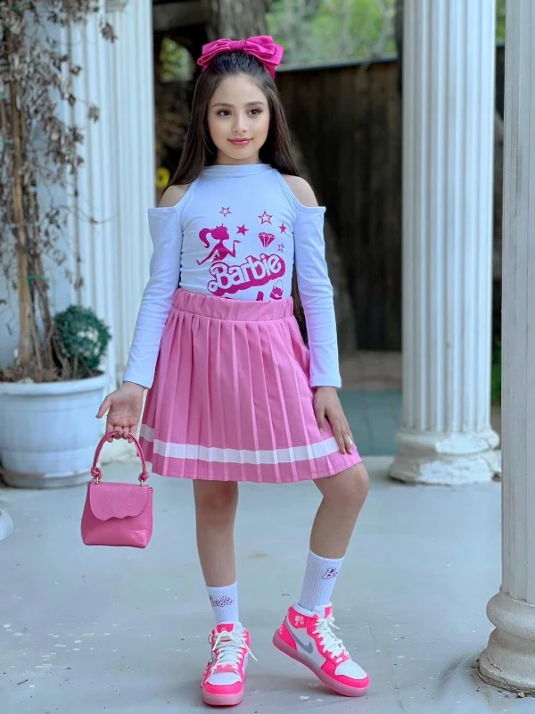 Barbie etekli çantalı takım 