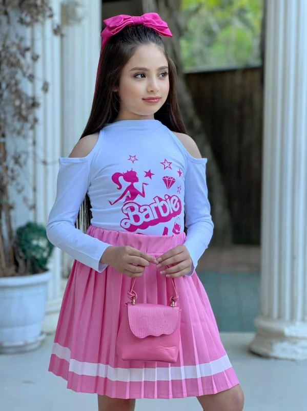 Barbie etekli çantalı takım 