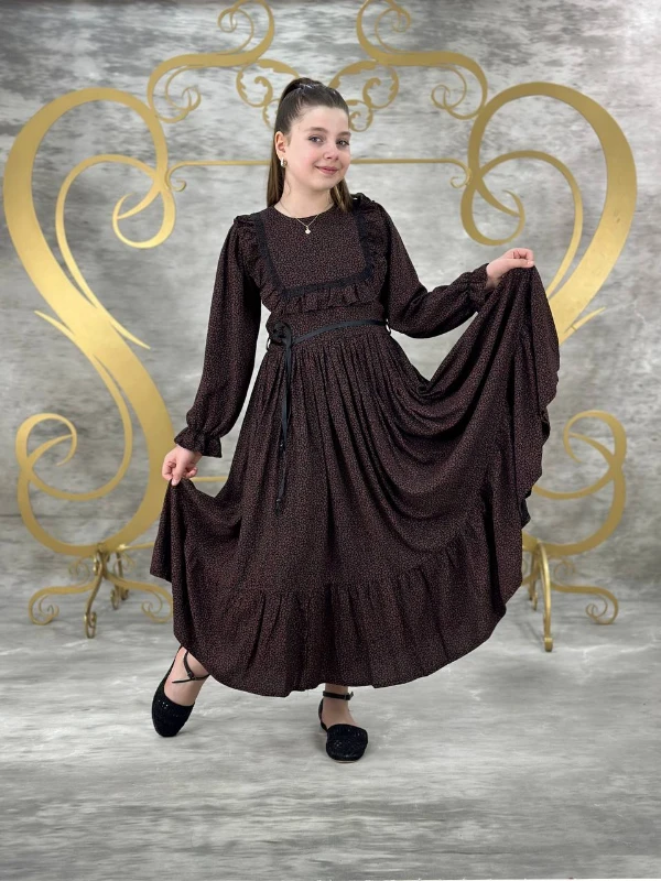 Beril model viskon Kız Çocuk Elbise