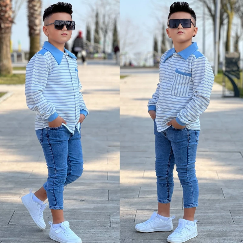 Çizgili erkek takım 
