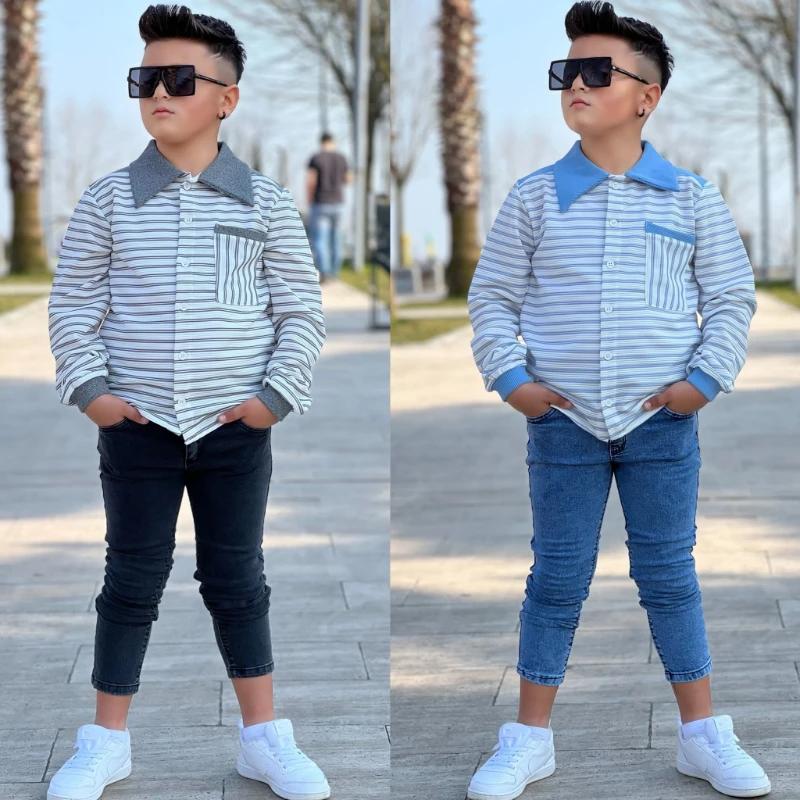 Çizgili erkek takım 
