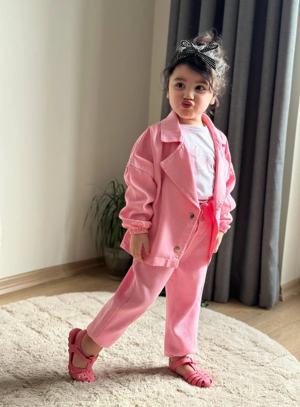  LOVE BASKILI GABARDİN 3’LÜ KIZ TAKIM 