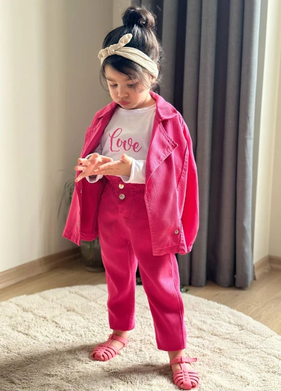  LOVE BASKILI GABARDİN 3’LÜ KIZ TAKIM 