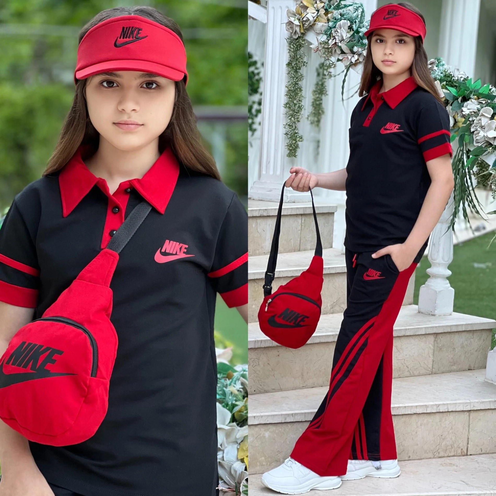Şepkalı çantalı 4 lü kombin 