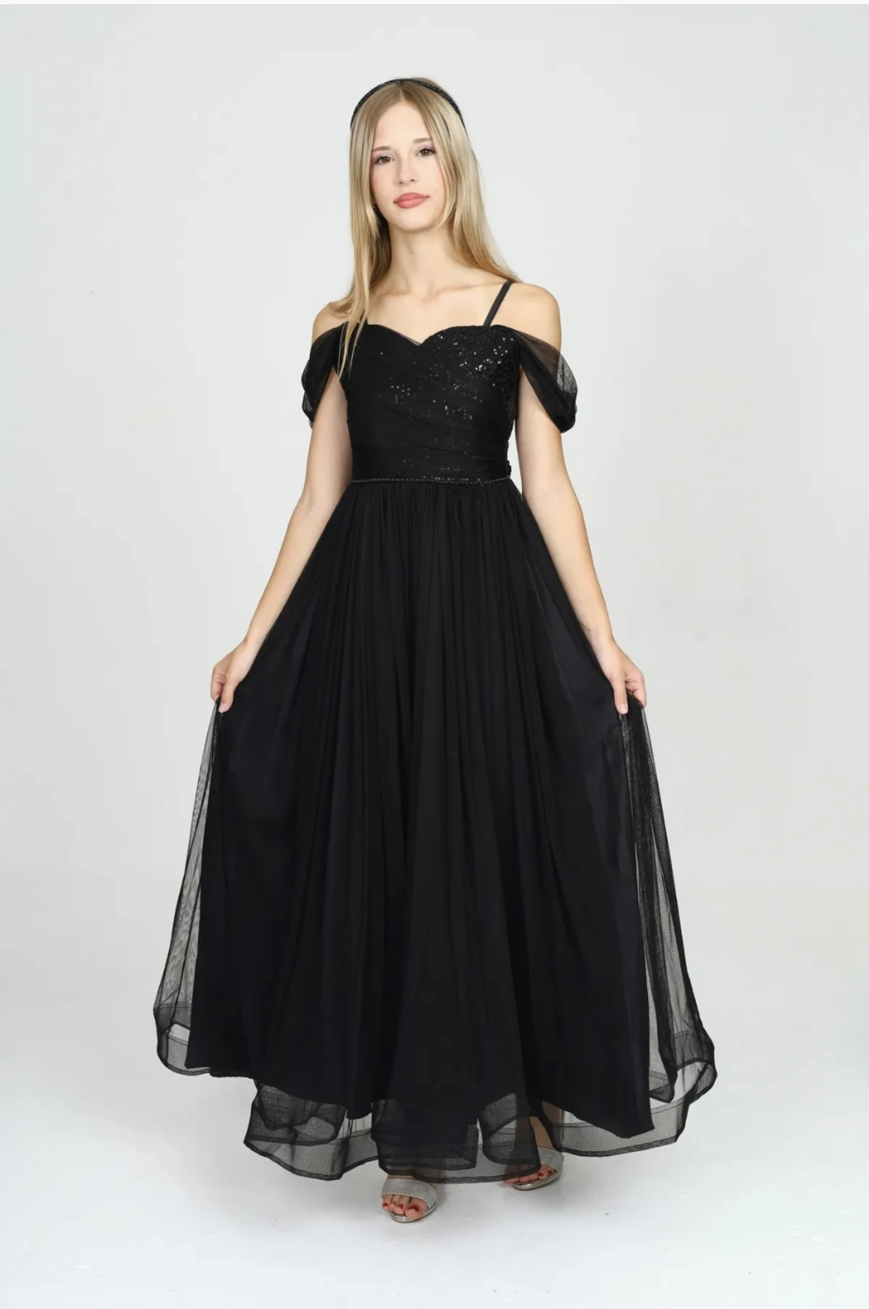 Garson boy omuz detaylı kız çocuk abiye 