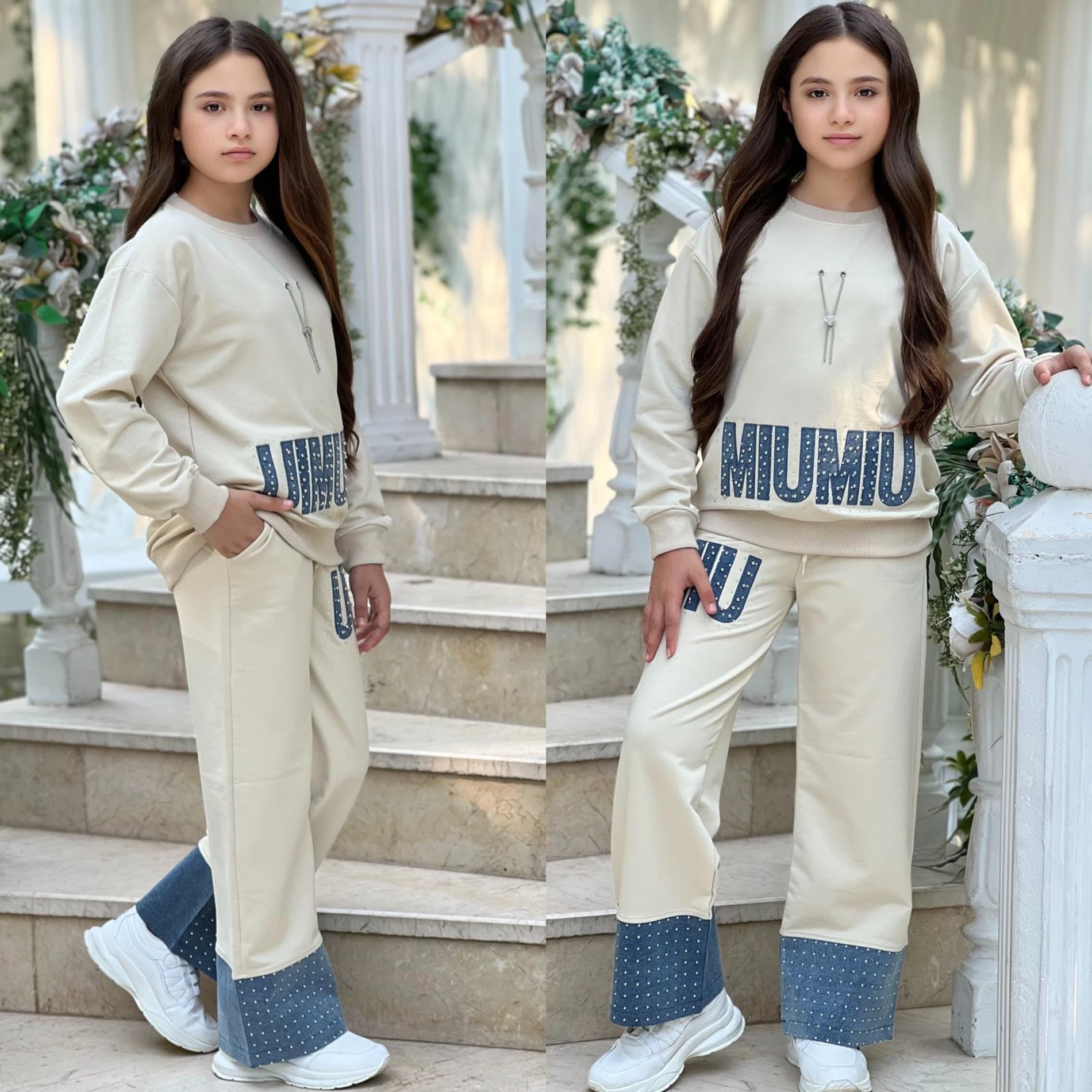 Kot detaylı ikili kız takım 