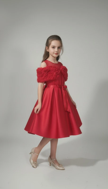 Omuzu gül detaylı abiye 