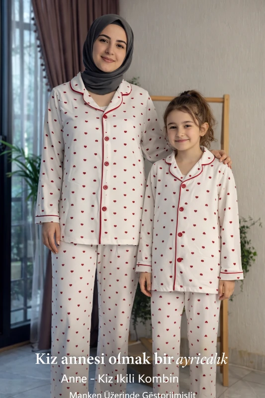 Anne kız pijama takımı 