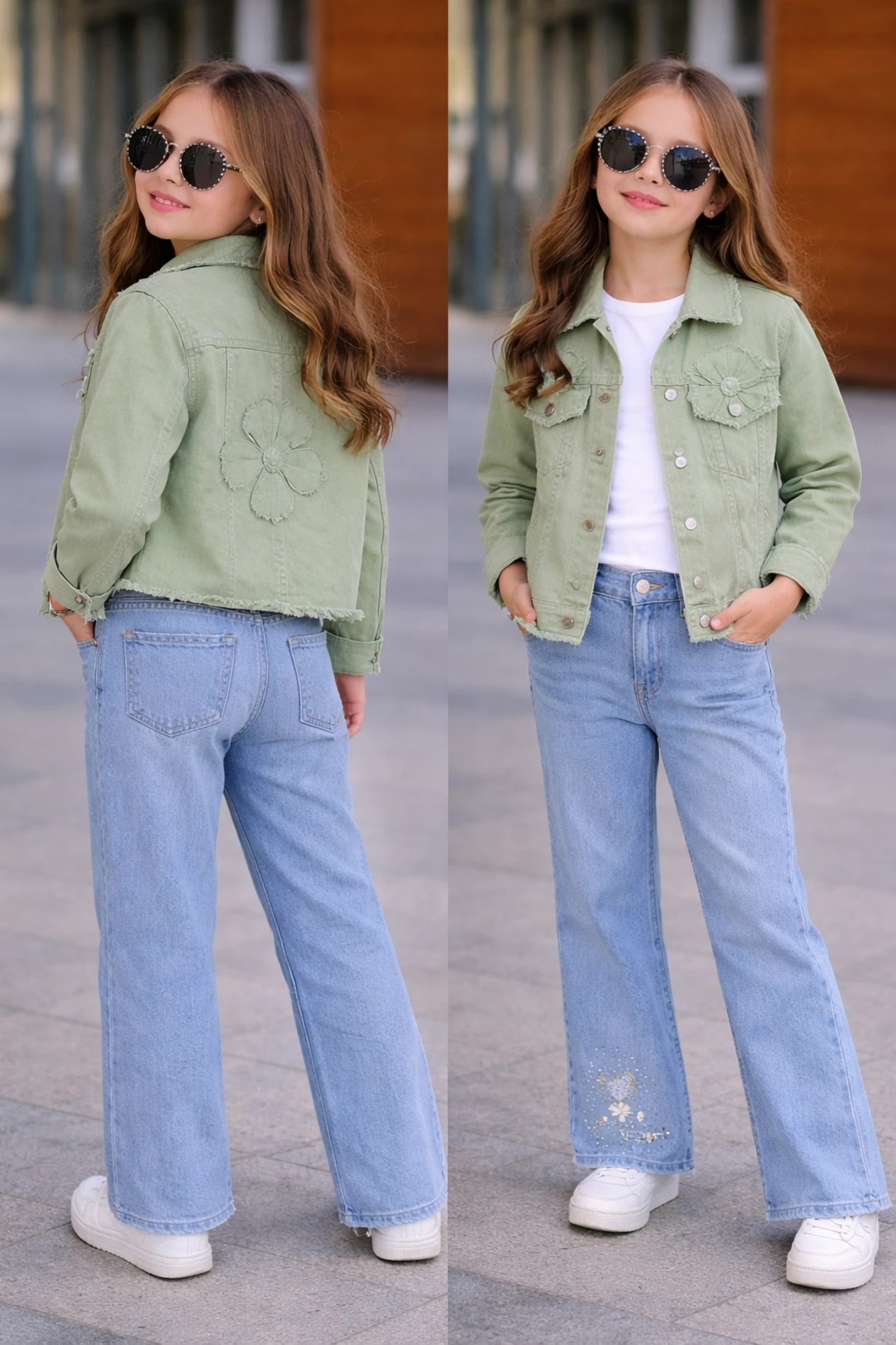 Renkli kot ceket 3 lü takım