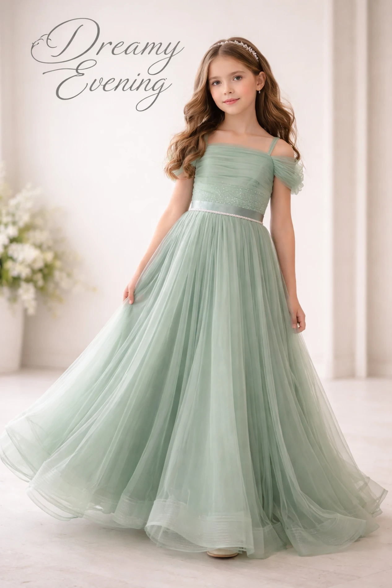 Garson boy omuz detaylı kız çocuk abiye 