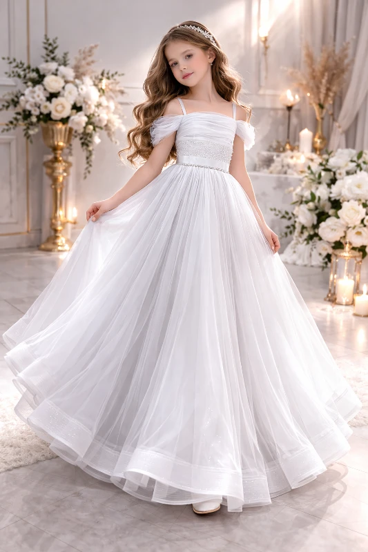 Garson boy omuz detaylı kız çocuk abiye 