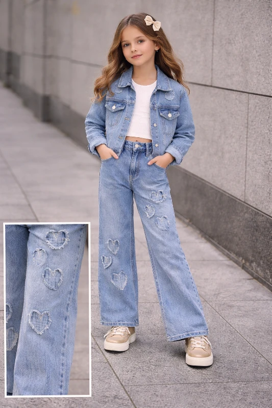 Kalp baskılı kotlu takım 