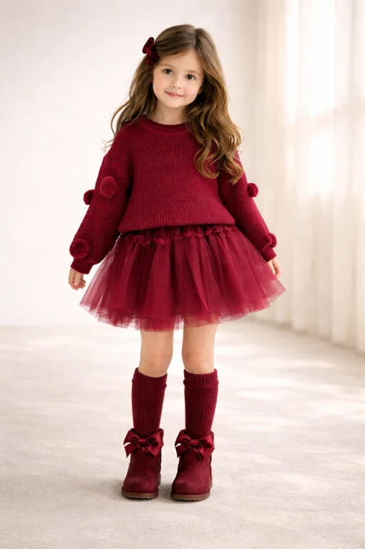 Bordo etekli kız takım 