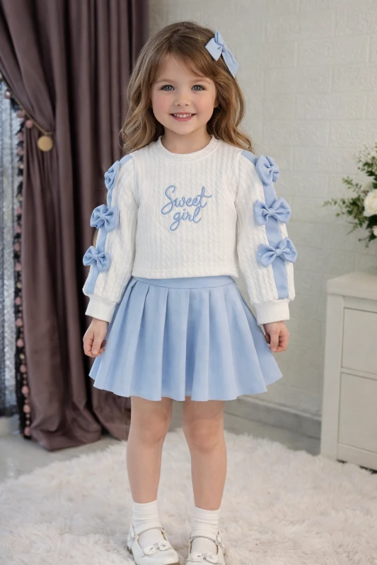 Fiyonklu etekl ikili kız takım 