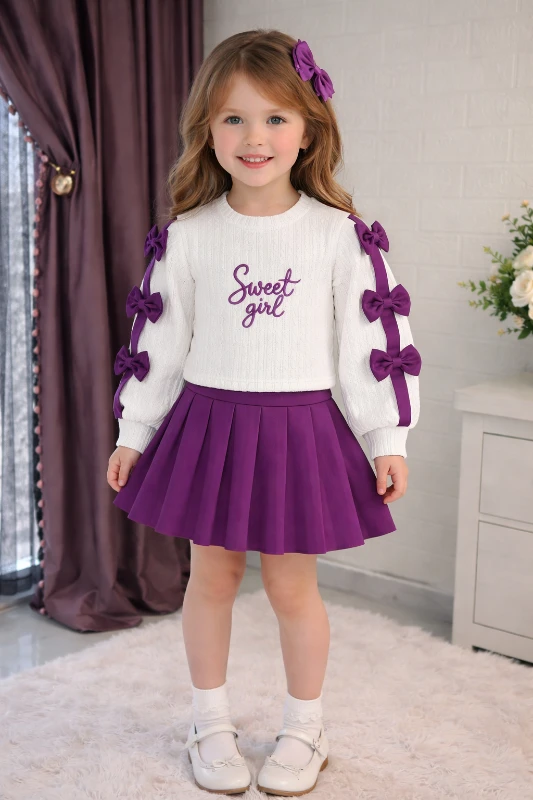 Fiyonklu etekl ikili kız takım 