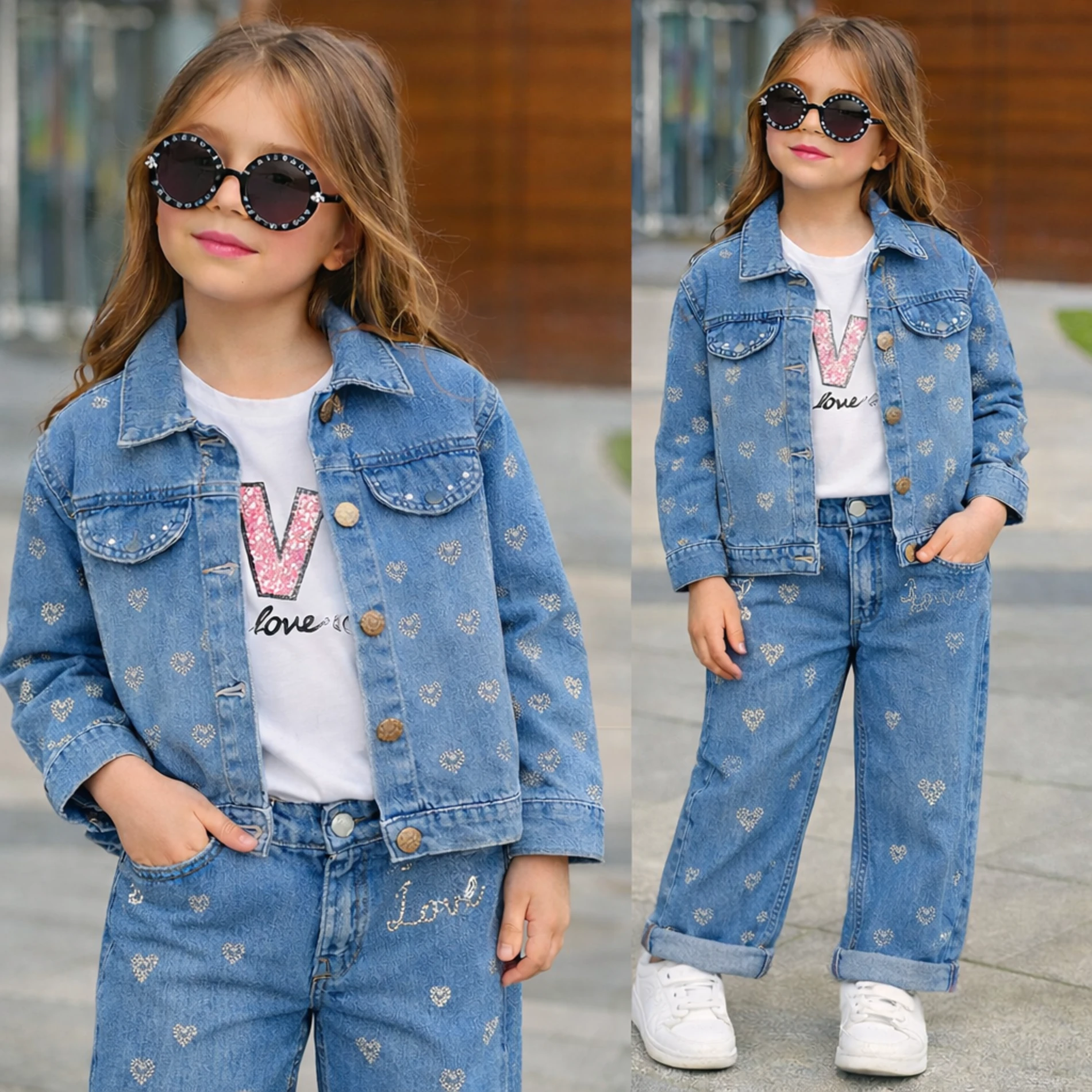 Kalpli taşlı 3 lü kot takım