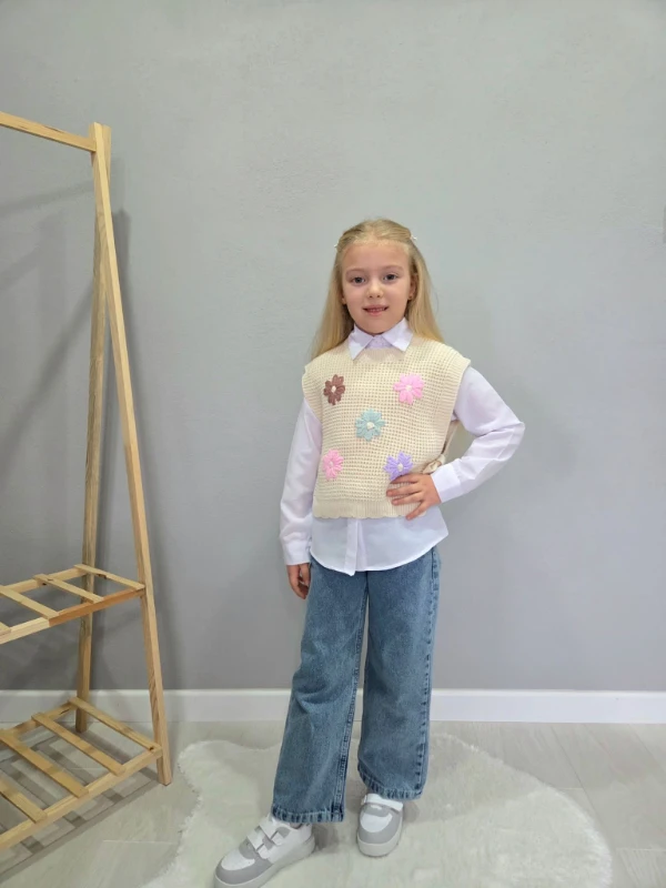 Triko süveterli 3 lü takım 