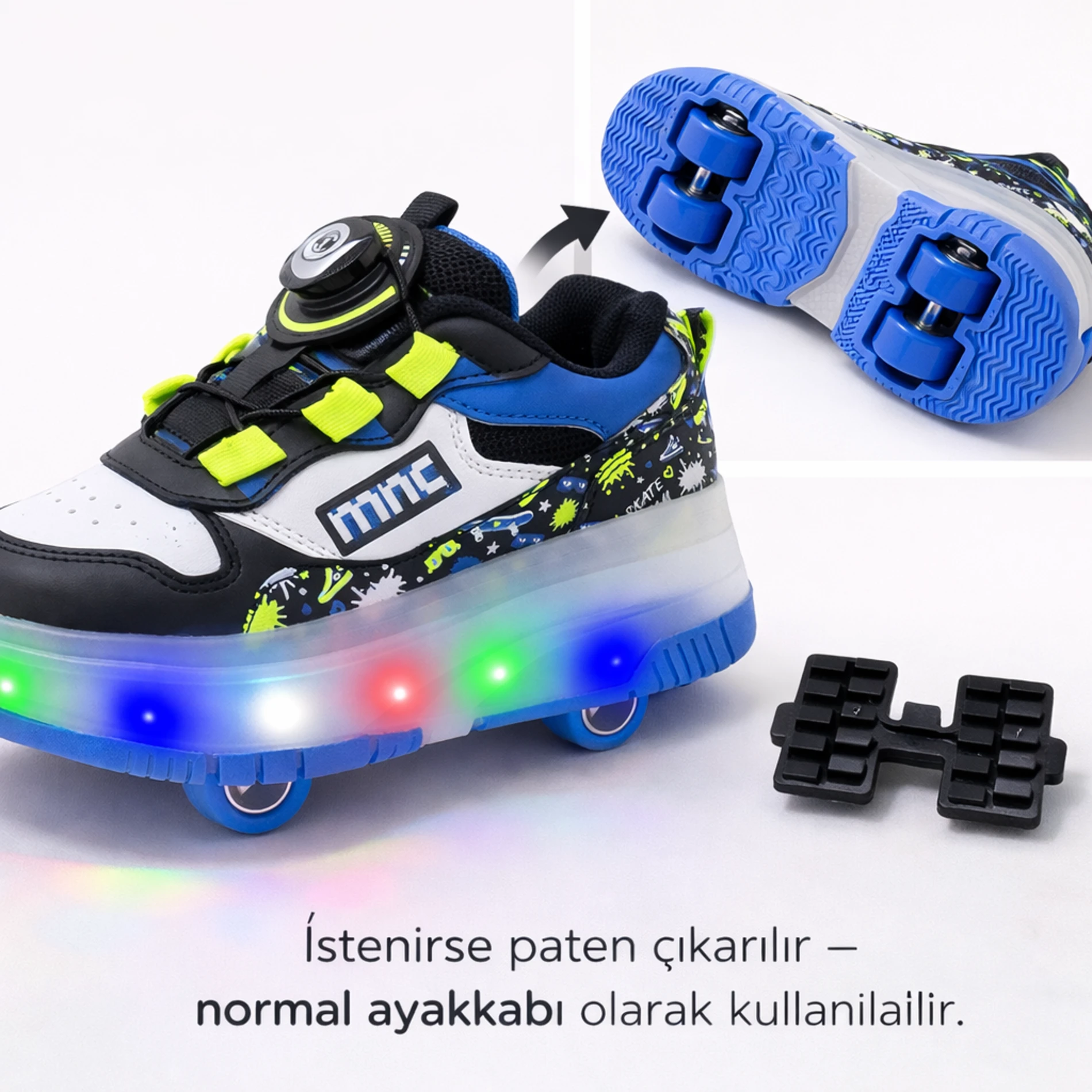 Patenli ışıklı çocuk ayakkabı 