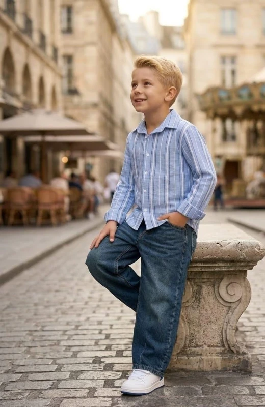 ÇİZGİLİ GÖMLEK KOTPANTOLON 2Lİ TAKIM