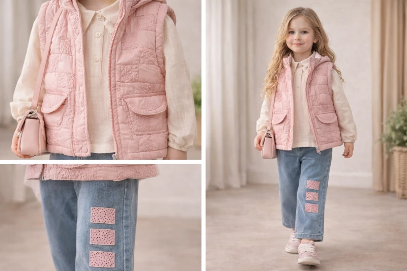 Yelekli mevsimlik 3 lü takım 