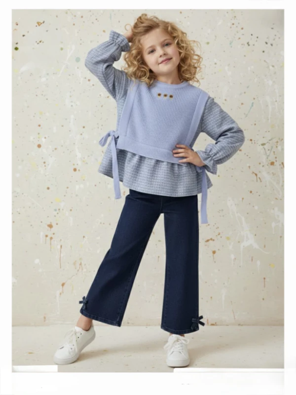 Triko süveterli 3 lü takım 