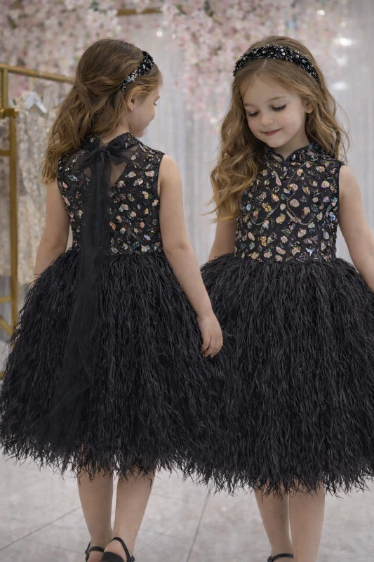 Püsküllü etekli taşlı abiye 