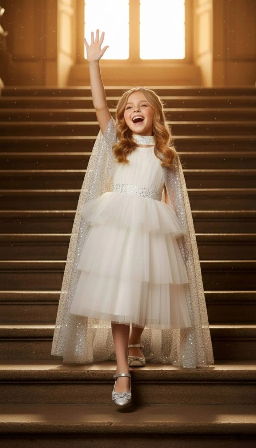 Pelerinli çocuk abiye 