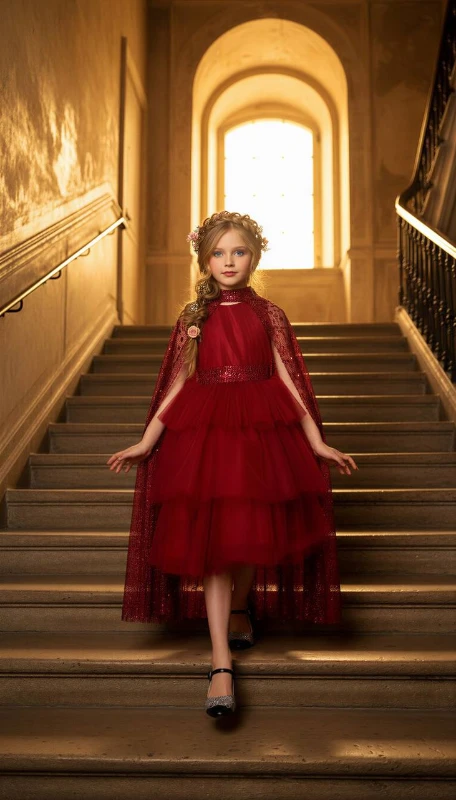 Pelerinli çocuk abiye 