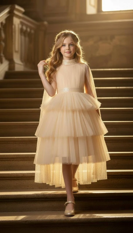 Pelerinli çocuk abiye 