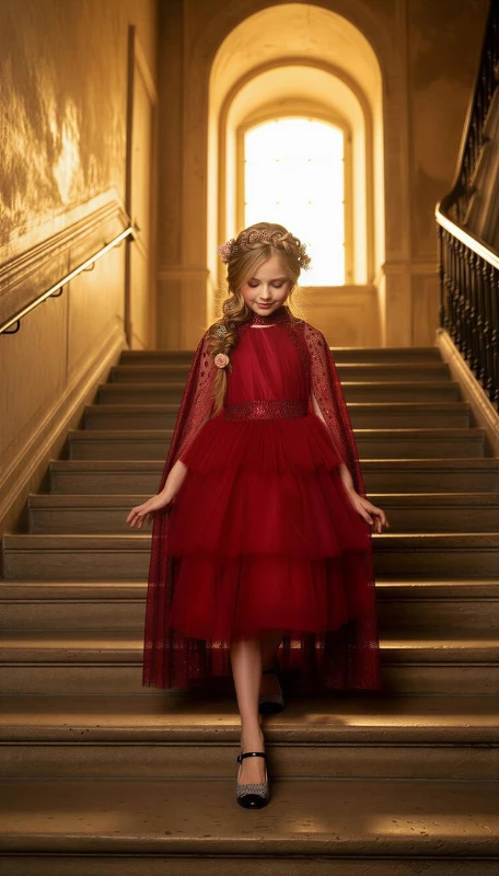 Pelerinli çocuk abiye 