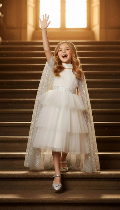 Pelerinli çocuk abiye 