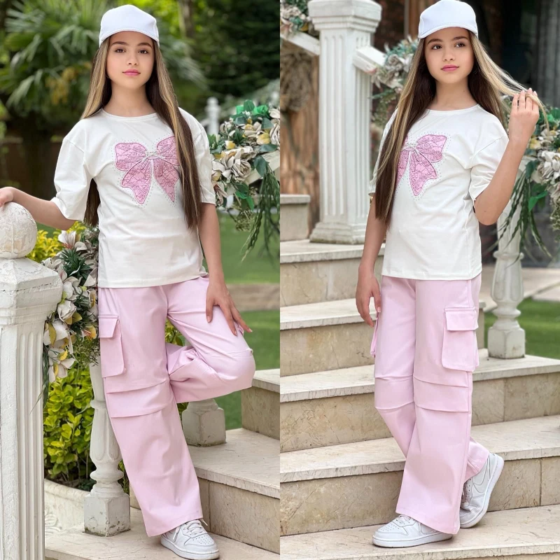 Kelebekli şapkalı kız takım 